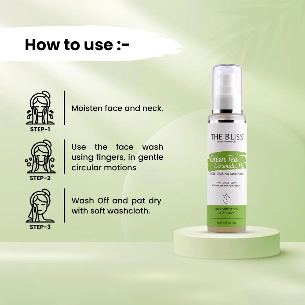Green Tea Ceramide Face wash how to use