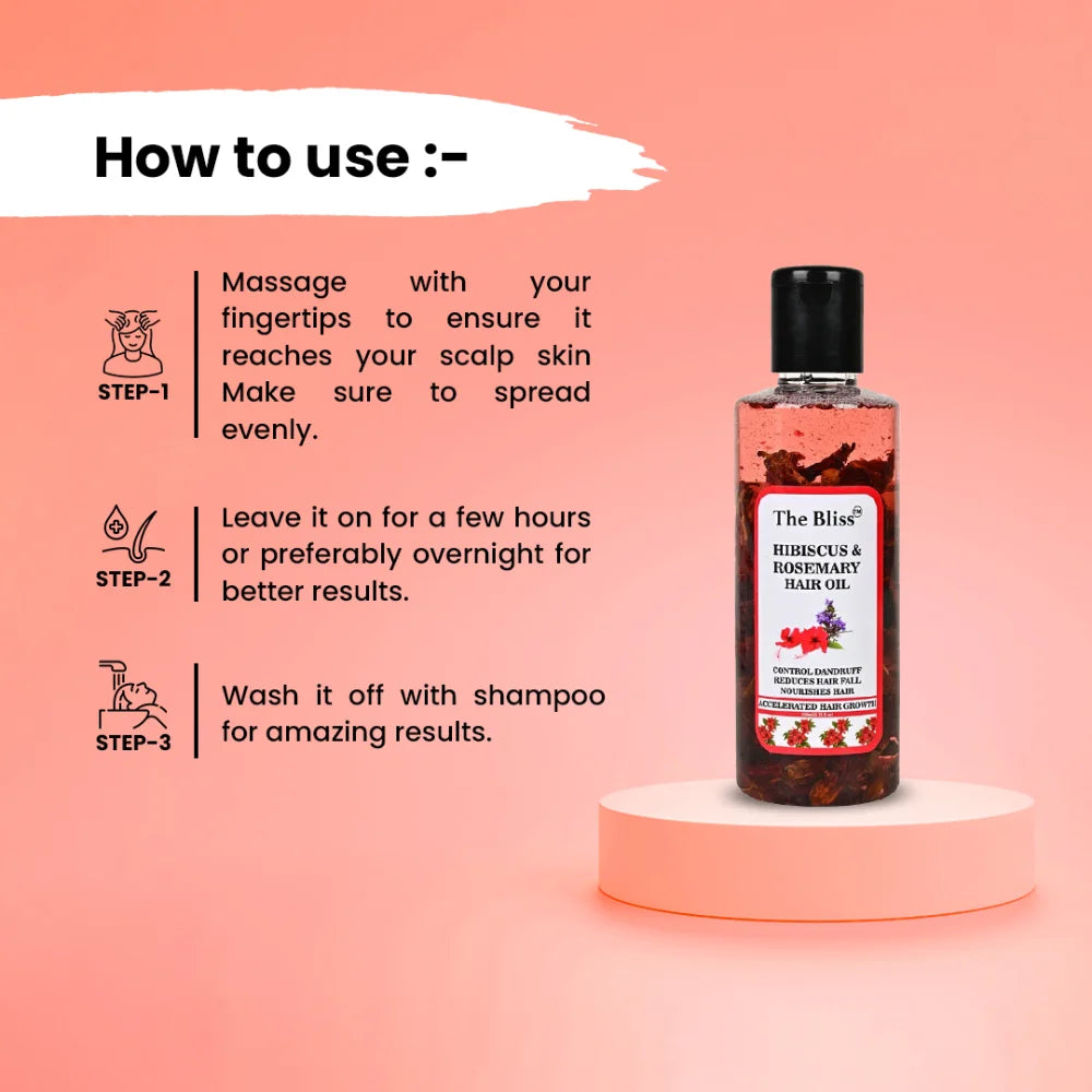 The Bliss Hibiscus & Rosemary Light Weight Hair Oil how to use