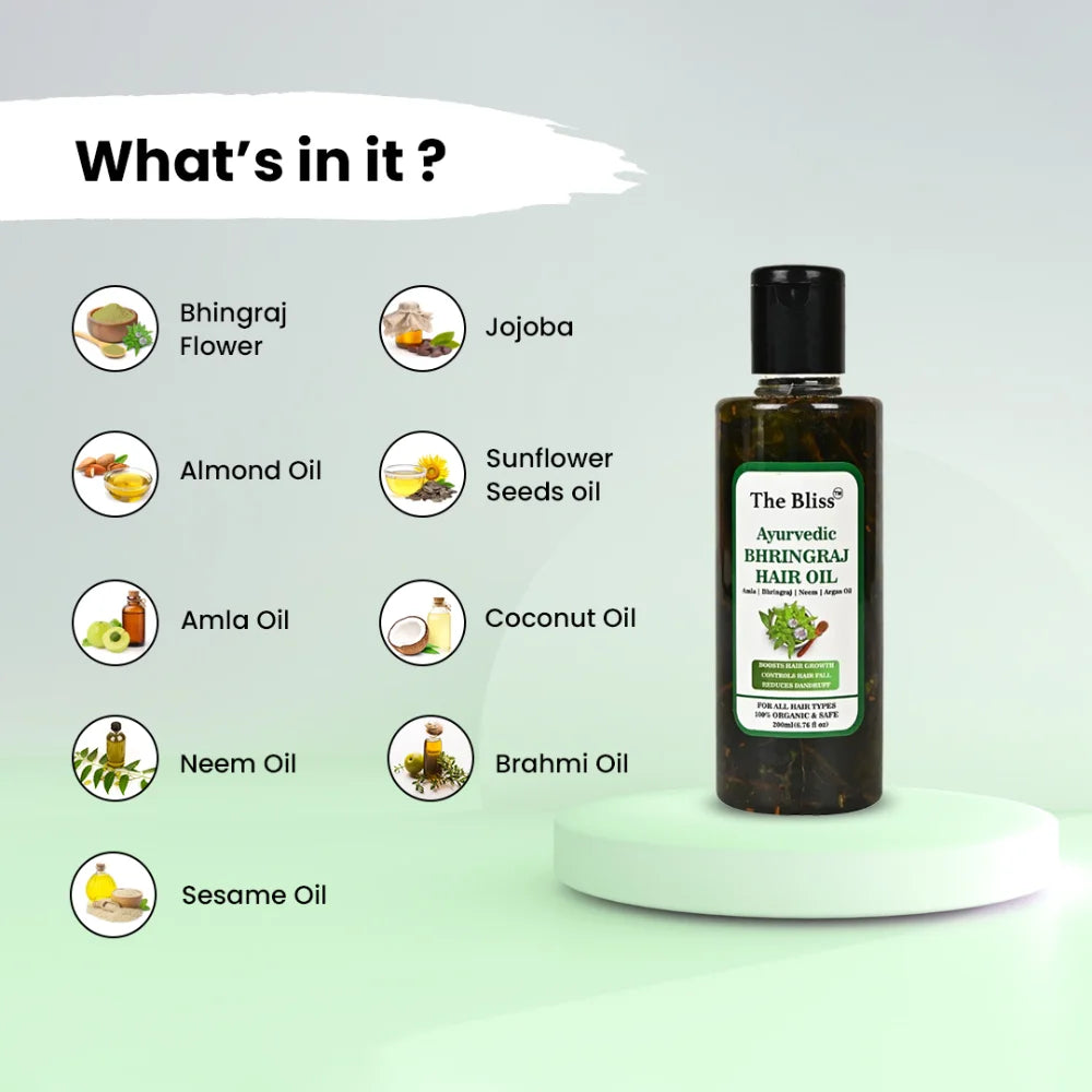 The Bliss Bhringraj Ayurvedic Hair Oil ingredients 