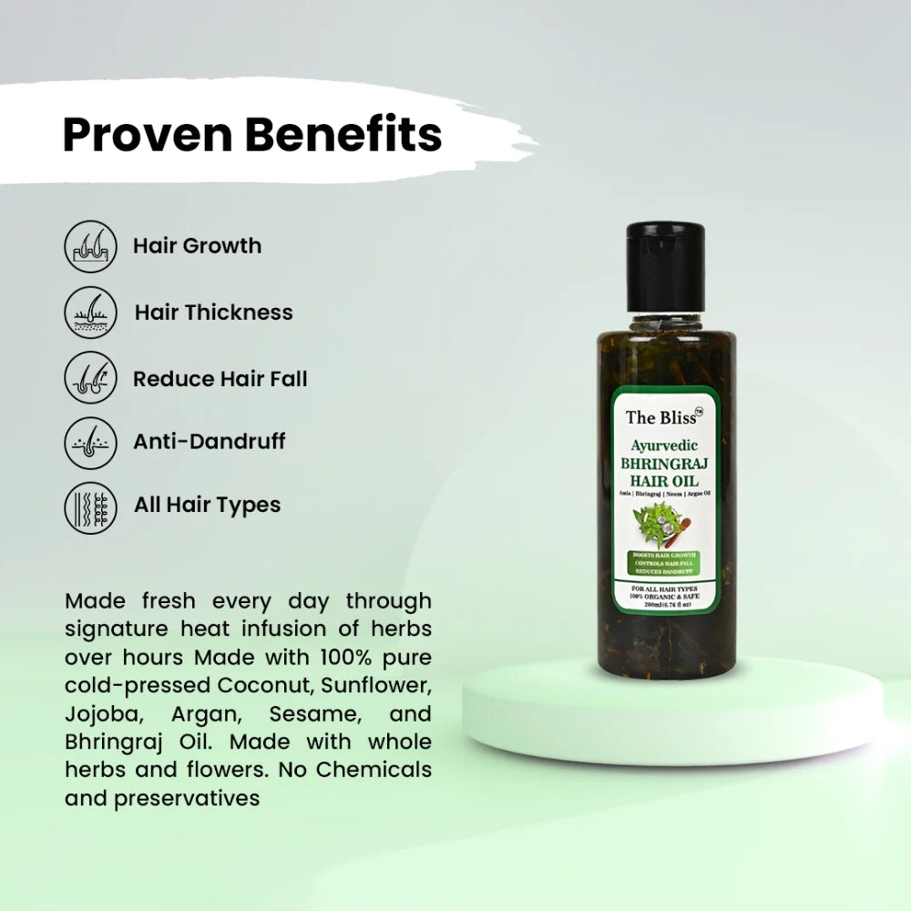 The Bliss Bhringraj Ayurvedic Hair Oil benefits